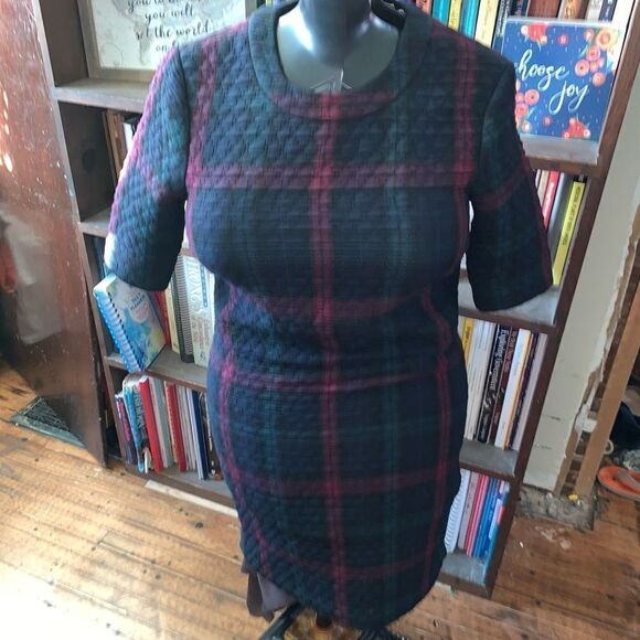 Elizabeth and James plaid Claremont quilted XS shift dress - Picture 4 of 5